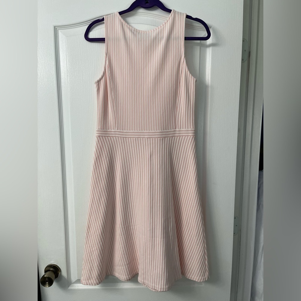 Isaac Mizrah Live Pale Pink and White Stripe Dress - Picture 2 of 6